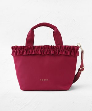  【ショルダー取り外し可能】FRILL GARLAND NYLONTOTE  トートバッグ