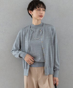  【洗える】サステナブルウール ベーシック カーディガン