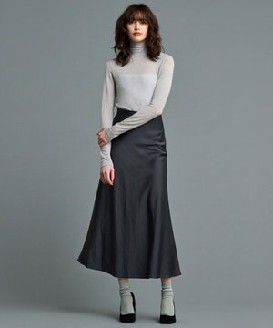  【洗える】サテン フレアスカート（uncrave STANDARD）