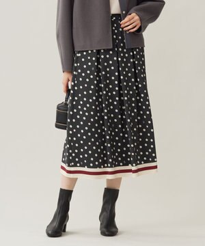  【洗える】ポルカドットプリント スカート