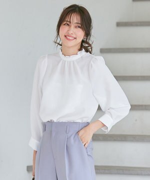  【洗える】プチフリル ブラウス
