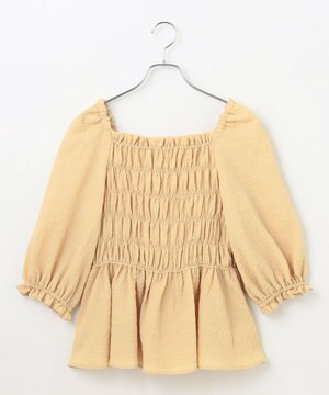  2WAYシャーリングペプラムブラウス