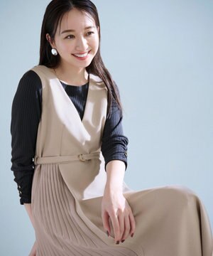  【美人百花10月号掲載】カットソー×プリーツコンビ ジャンドレ