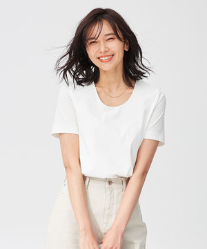 ダブルスムース Uネック カットソー