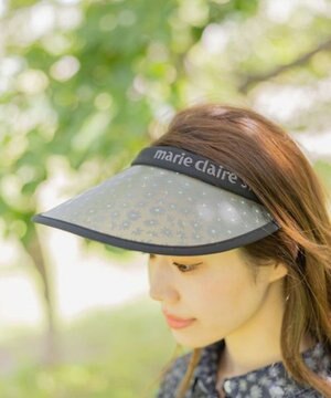  【marie claire SPORT】花柄UVクリップサンバイザー