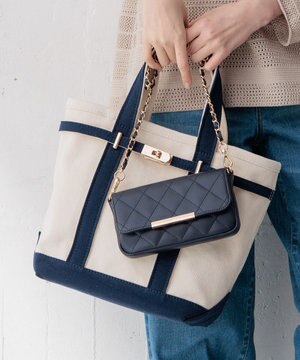  ポーチ付 キャンバス トートバッグ