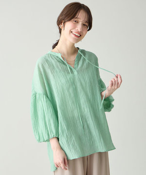 バルーンスリーブスキッパーブラウス