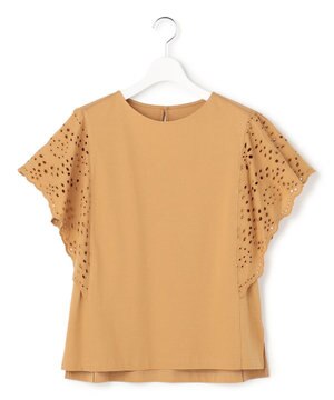  【先行予約】カットワークエンブロイダリー デザインスリーブ トップス