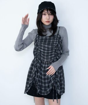  ドロストデザインキャミワンピース