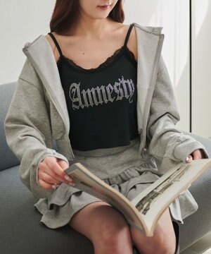  ラインストーンレースキャミ