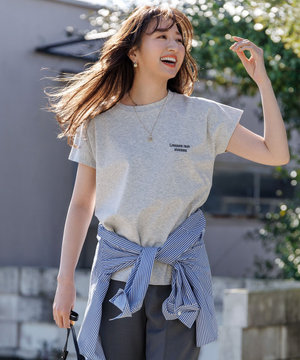 【新色追加】【汗ジミ防止/UVケア】BEAUTY FORM-Tコットン ロゴフレンチT