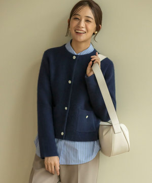 【手洗い可】フラッフィーファーニットジャケット