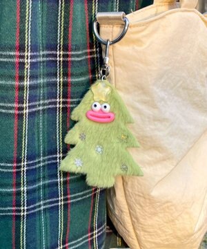  メリースノーツリーモンスターぬいぐるみキーホルダー