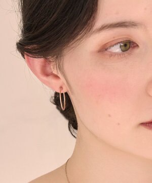  〈金属アレルギー対応〉ファインスレッドフープセラミックポストピアス シンプル/フープピアス