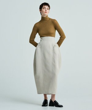 【洗える】シャイニージャガード スカート(uncrave WHITE)