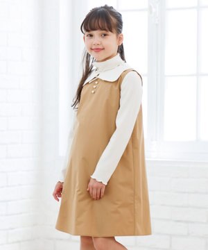  【110-140㎝】カーブカラー ワンピース