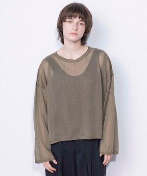  【ReNAVE・洗える】シアーニット ロングスリーブ