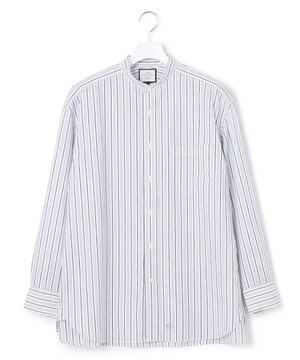  【UNISEX】バンドカラー　ストライプシャツ