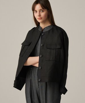  ヘリンボーン リネン ブルゾン（uncrave WHITE）