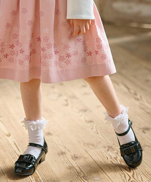 【16-24㎝】レース付シルケット ショートソックス