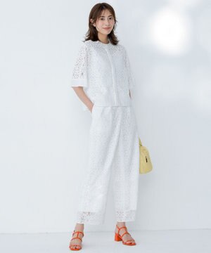 【カタログ掲載・洗える】フラワータイルレース パンツ