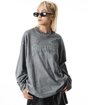  【ユニセックス着用ITEM/MLサイズ展開】コールドダイダメージアップリケT（LS）