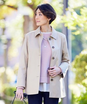  撥水ツイル ステンカラー ショート コート