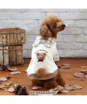  ペットパラダイス くまちゃん襟トレーナー 襟付き チェック 小型犬