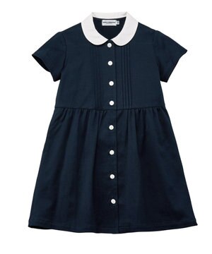  【90-130cm】丸襟半袖ワンピース