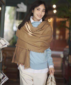  【見上愛さん着用/洗える】ピュアカシミヤ タートルネック ニット