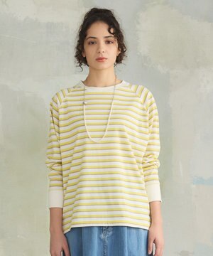  【WOMEN】レトロボーダードルマン Tシャツ