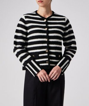  ボーダー ニット ジャケット