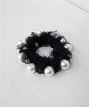 【選べる2TYPE】パール付きゴム&シュシュ