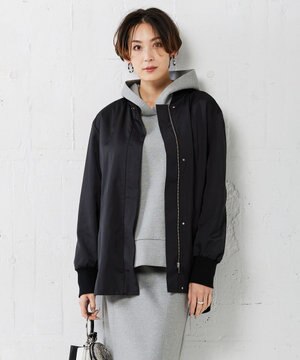  【洗える】ライトマットサテン MA－1ジャケット