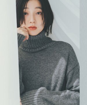  〈大草直子さんアドバイザー〉【天然素材】ベビーアルパカ ハイネックニット