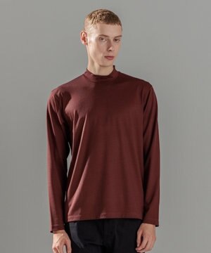  ウールジャージーウォッシャブル　モックネックカットソー