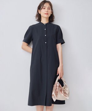  【WEB限定】サッカーストレッチ バンドカラーワンピース