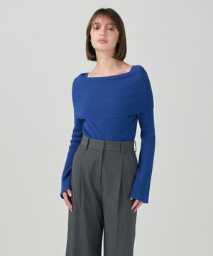  オフショルニットトップ