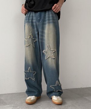  スターモチーフオーバーダイバギーパンツ