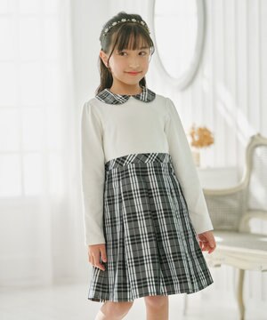  【150-160㎝】チェックタフタドッキング ワンピース