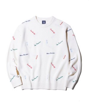  【J.PRESS ORIGINALS】EMBROYDERY CREW KNIT