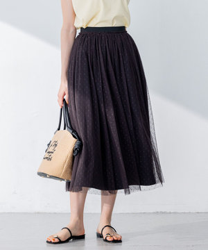 【人気商品追加分入荷!2WAY】ドットチュールリバーシブル スカート