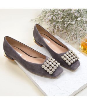  <MODE ET JACOMO>アシンメトリービジューフラットパンプス