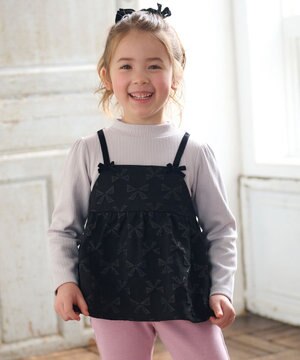  総柄リボンドッキングチュニック