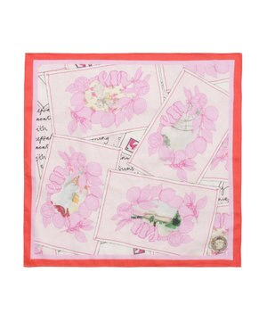  【日本製】SWASH LONDON ポストカードプリント コットン スカーフハンカチ