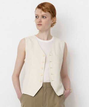 【Nave・セットアップ可】ウールポリエステルツイルベスト