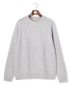  【KING SIZE】【Cash Lamb's Wool】ケーブルクルーネック ニット_25年モデル