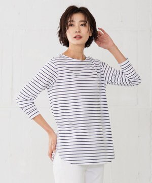  ベーシックジャージー ボーダー ロングＴシャツ カットソー