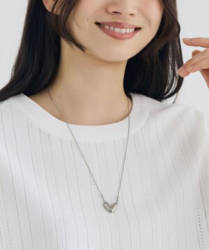  【SHIHOさん着用・長さ調節可・ステンレス】ハートモチーフ ネックレス