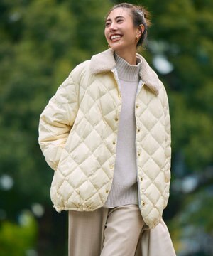 【自宅で洗濯OK / ファー襟取り外し可能】TAIONコラボ ボア襟 リバーシブルダウン